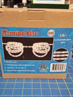 Morning Star 18ft White LED Snow Rope Lights New
